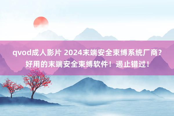 qvod成人影片 2024末端安全束缚系统厂商？好用的末端安全束缚软件！遏止错过！