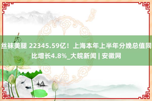 丝袜美腿 22345.59亿！上海本年上半年分娩总值同比增长4.8%_大皖新闻 | 安徽网