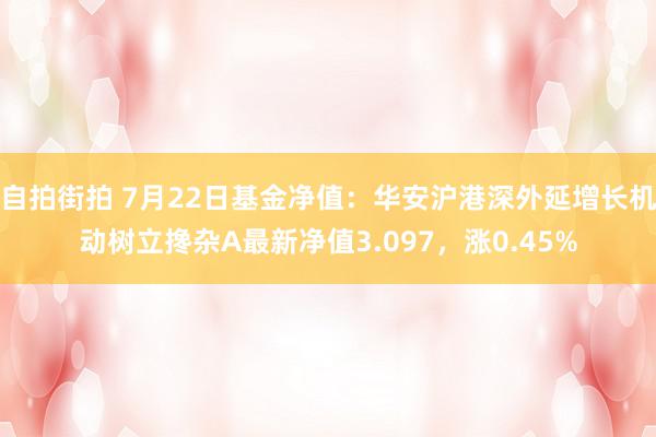 自拍街拍 7月22日基金净值：华安沪港深外延增长机动树立搀杂A最新净值3.097，涨0.45%