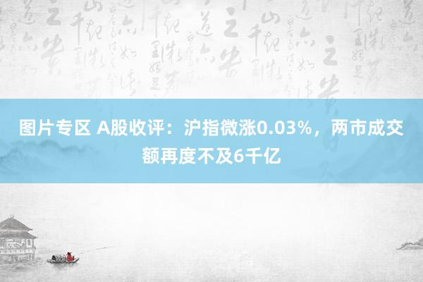 图片专区 A股收评：沪指微涨0.03%，两市成交额再度不及6千亿