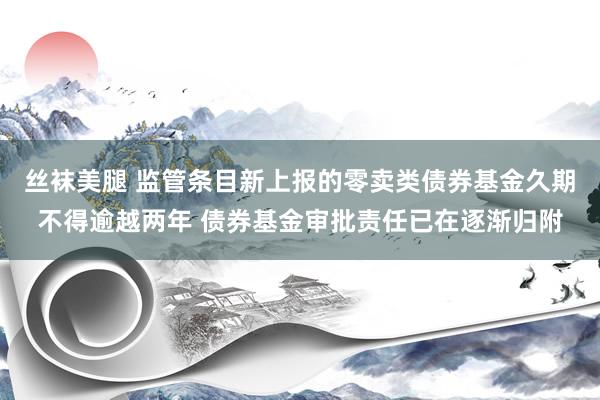 丝袜美腿 监管条目新上报的零卖类债券基金久期不得逾越两年 债券基金审批责任已在逐渐归附