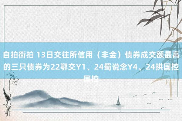 自拍街拍 13日交往所信用（非金）债券成交额最高的三只债券为22鄂交Y1、24蜀说念Y4、24拱国控