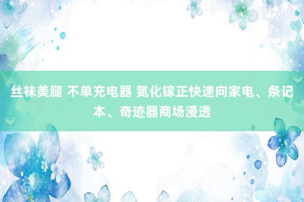 丝袜美腿 不单充电器 氮化镓正快速向家电、条记本、奇迹器商场浸透