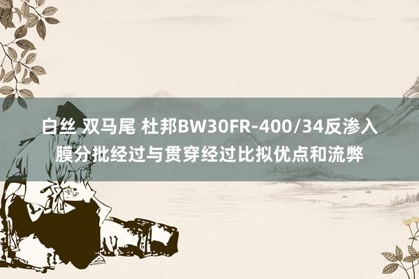 白丝 双马尾 杜邦BW30FR-400/34反渗入膜分批经过与贯穿经过比拟优点和流弊